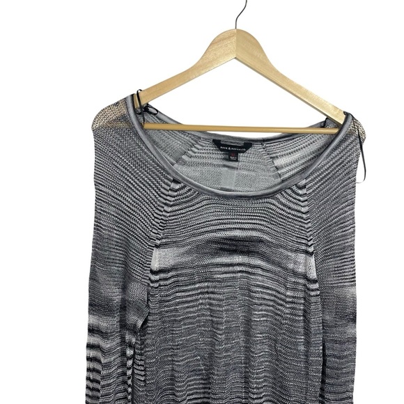 VINTAGE Rock & Republic Marled Open-Work Sweater in Grey Size XL - Picture 7 of 12